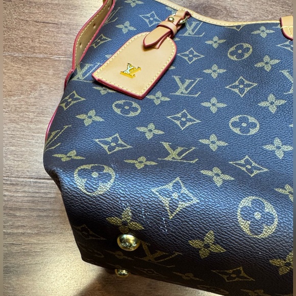 Designer Inspired Classic Monogram Shoulder Bag in Brown and Tan - Picture 3 of 16